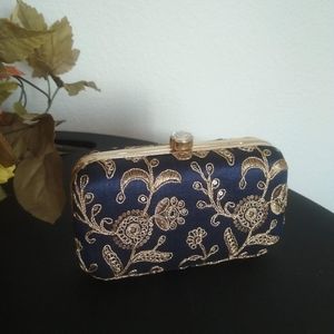 Blue Embrodery Clutch